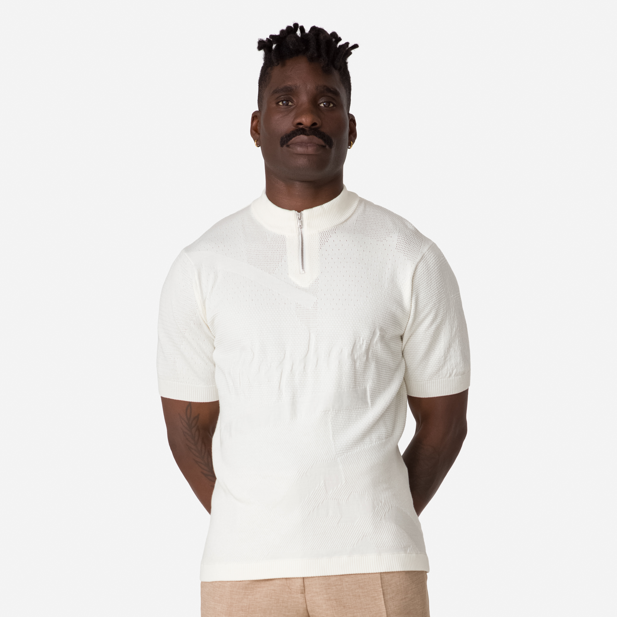Men&apos;s St Raphael Quarter Zip Knit White