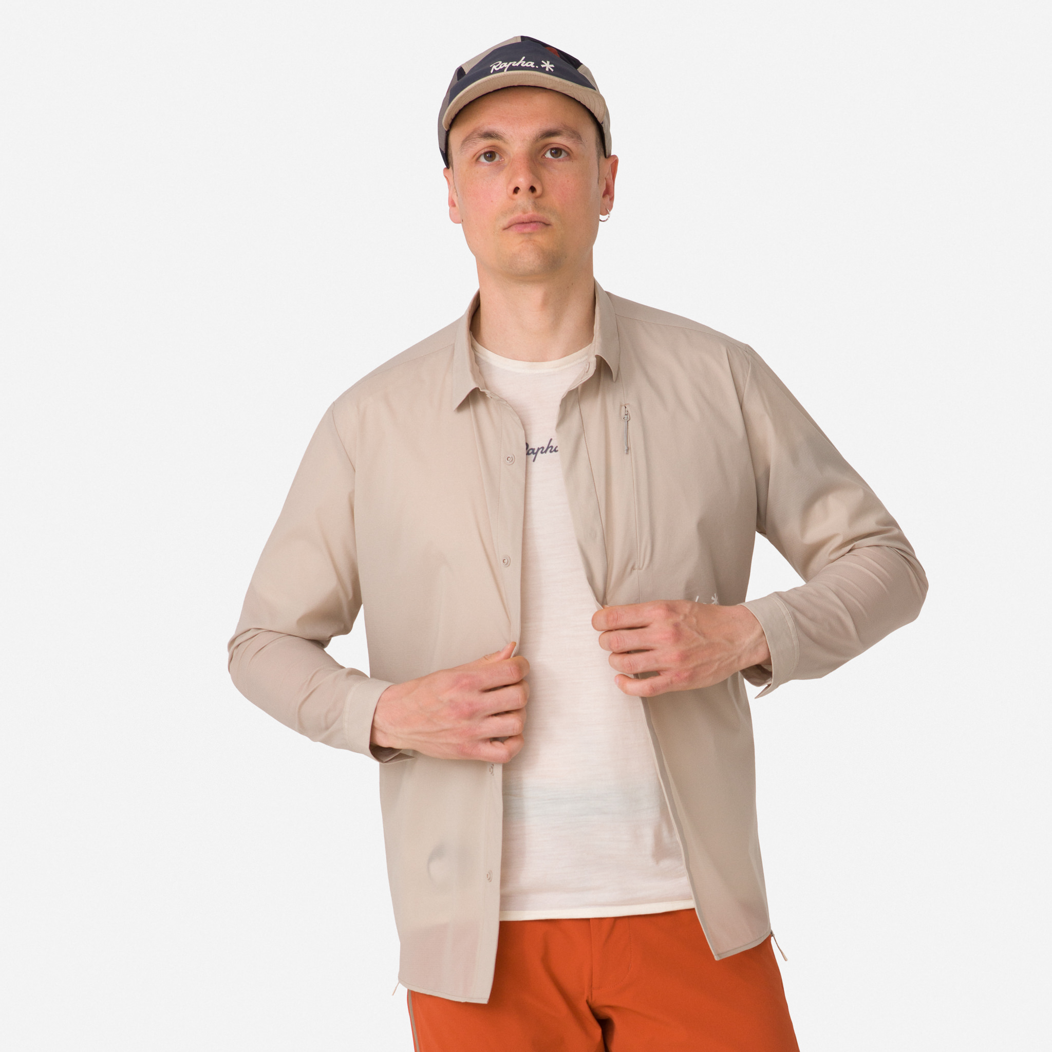 1165-Men-apos-s-Rapha-Snow-Peak-DWR-Light-Shirt-Stone-Off-White-5.jpg Men's Rapha + Snow Peak DWR Light Shirt Stone/Off-White