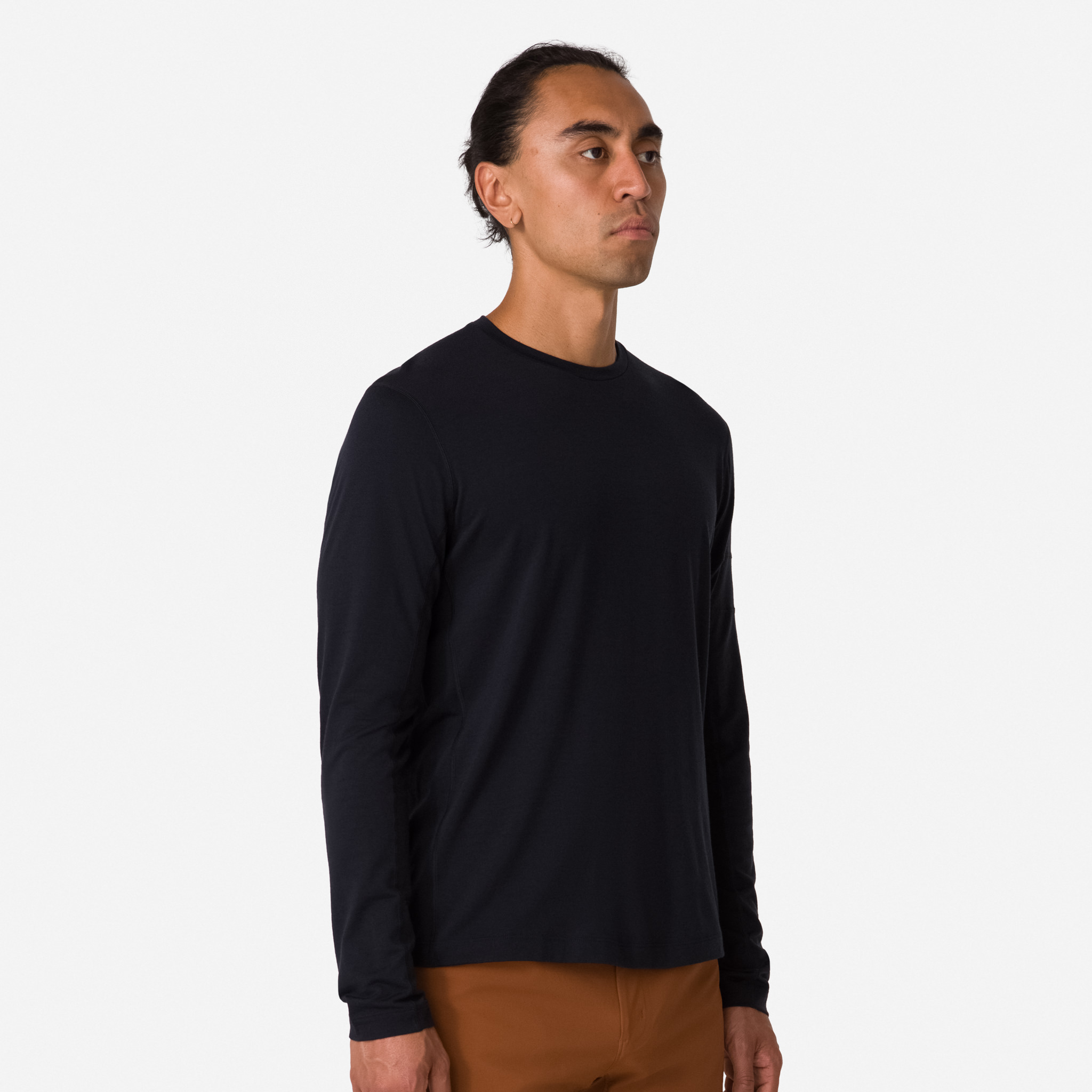 1172-Men-apos-s-Merino-Long-Sleeve-T-Shirt-Black-Black-4.jpg Men's Merino Long Sleeve T-Shirt Black/Black