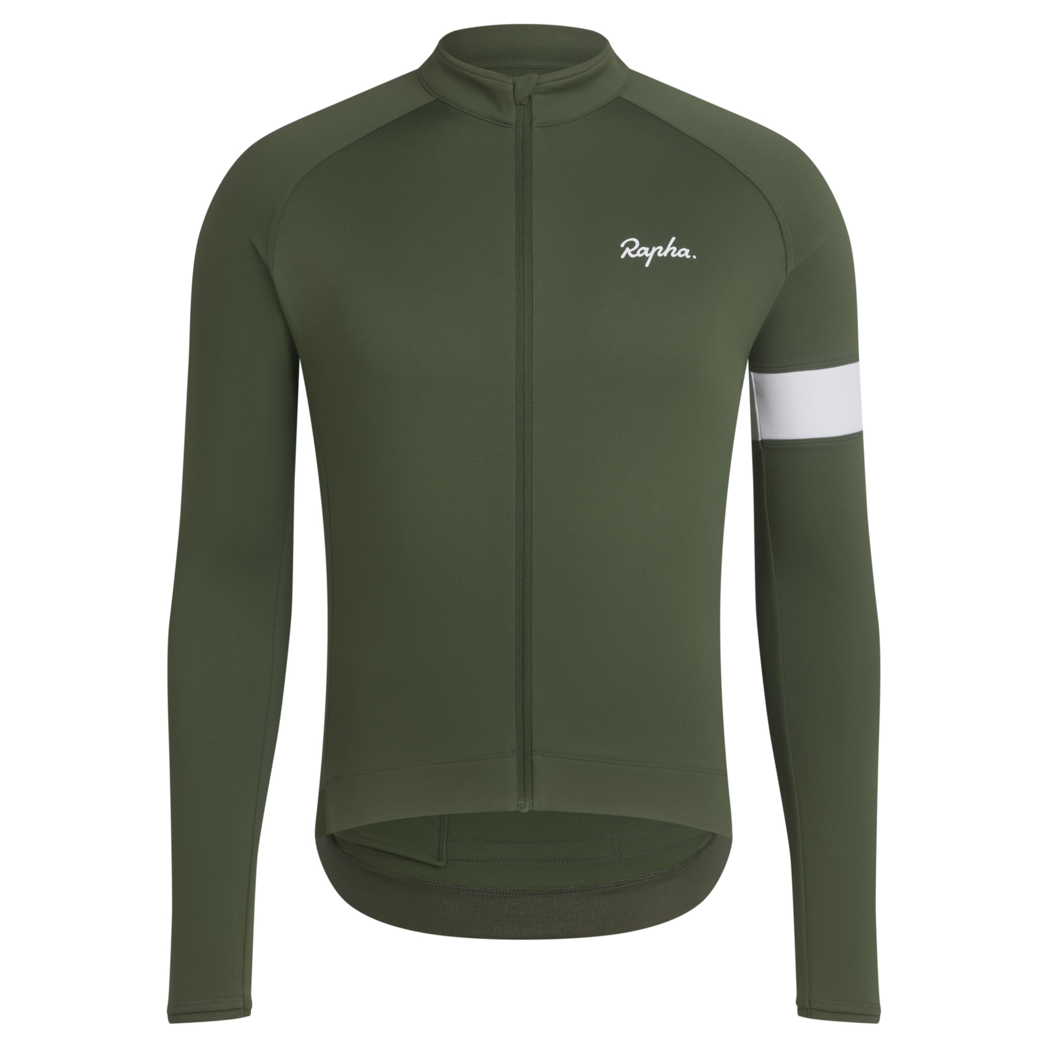 Men&apos;s Long Sleeve Core Jersey Deep Olive Green/White