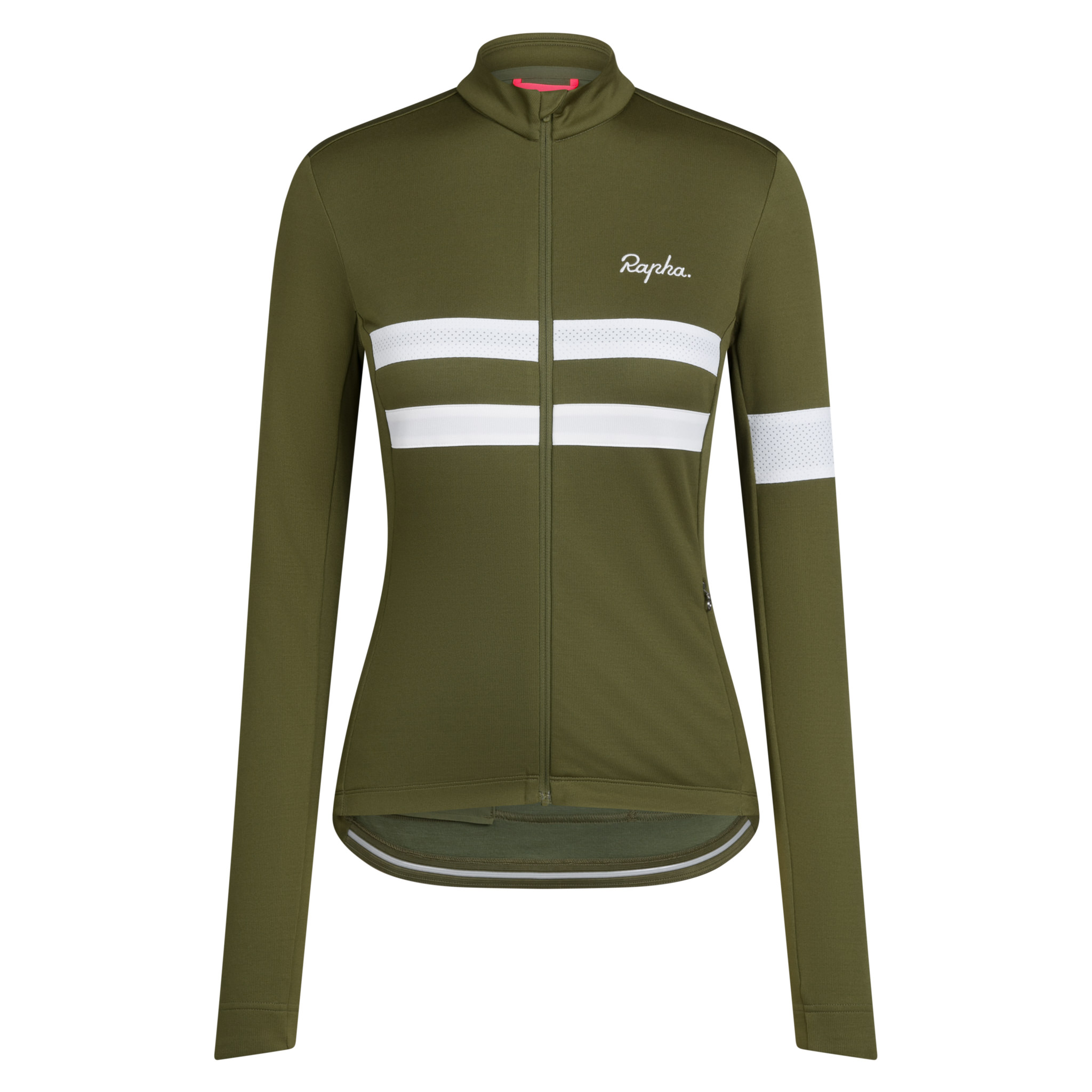 Women&apos;s Brevet Long Sleeve Jersey Dark Khaki/White