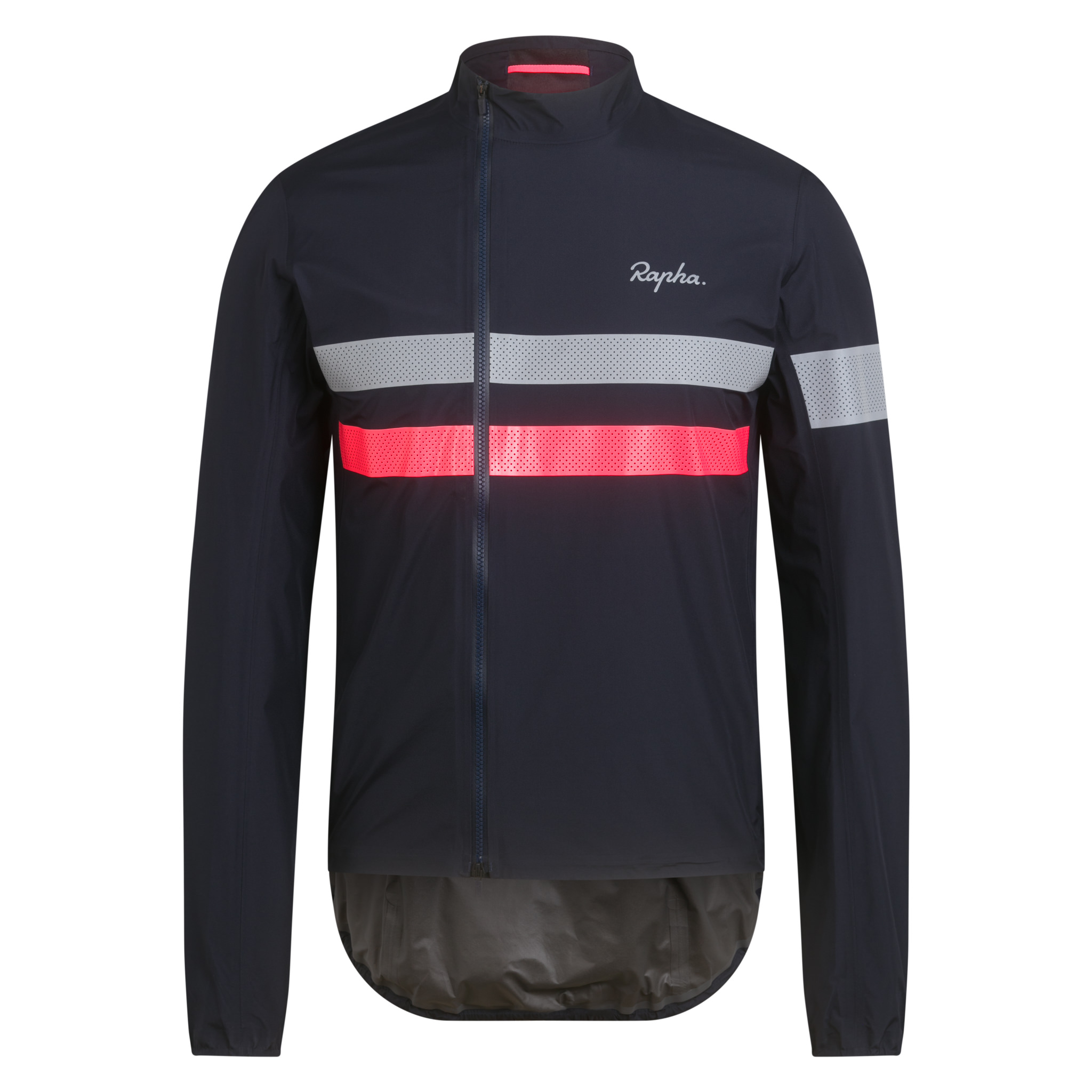 Men&apos;s Brevet Gore-Tex Rain Jacket Dark Navy/High-Vis Pink/White