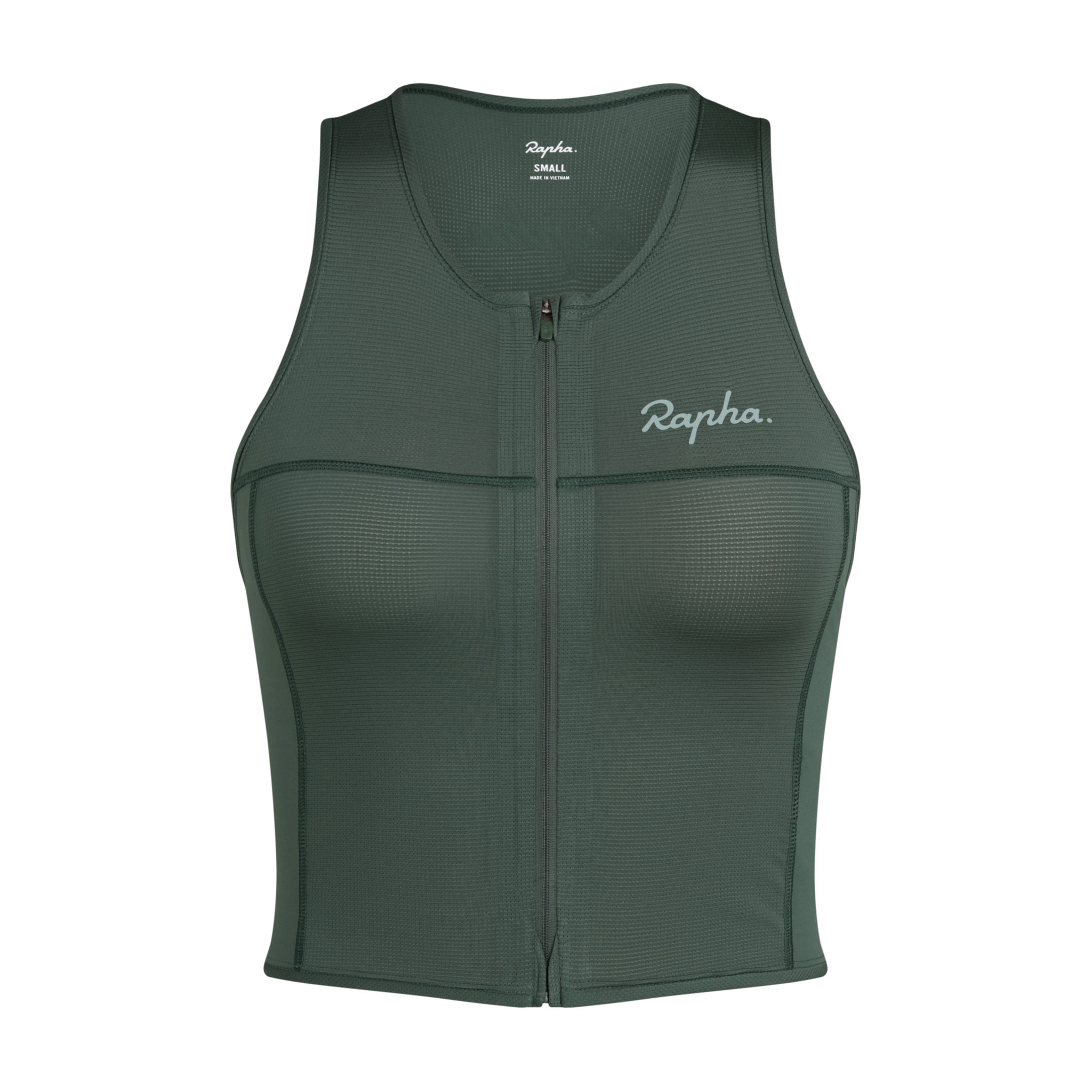 Women&apos;s Cropped Zip Tank Bottle Green/Bottle Green Reflective