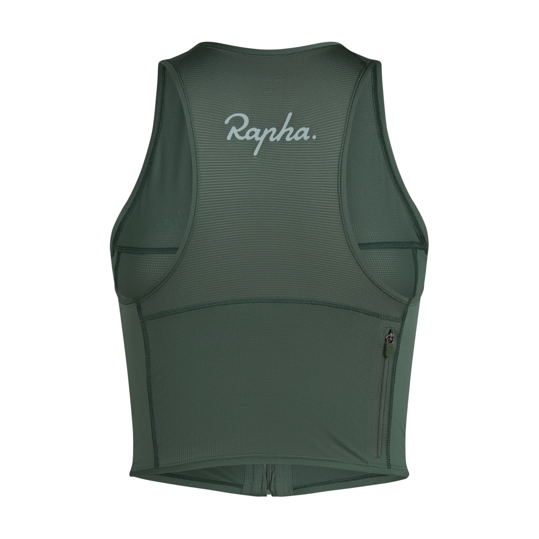 Women&apos;s Cropped Zip Tank Bottle Green/Bottle Green Reflective