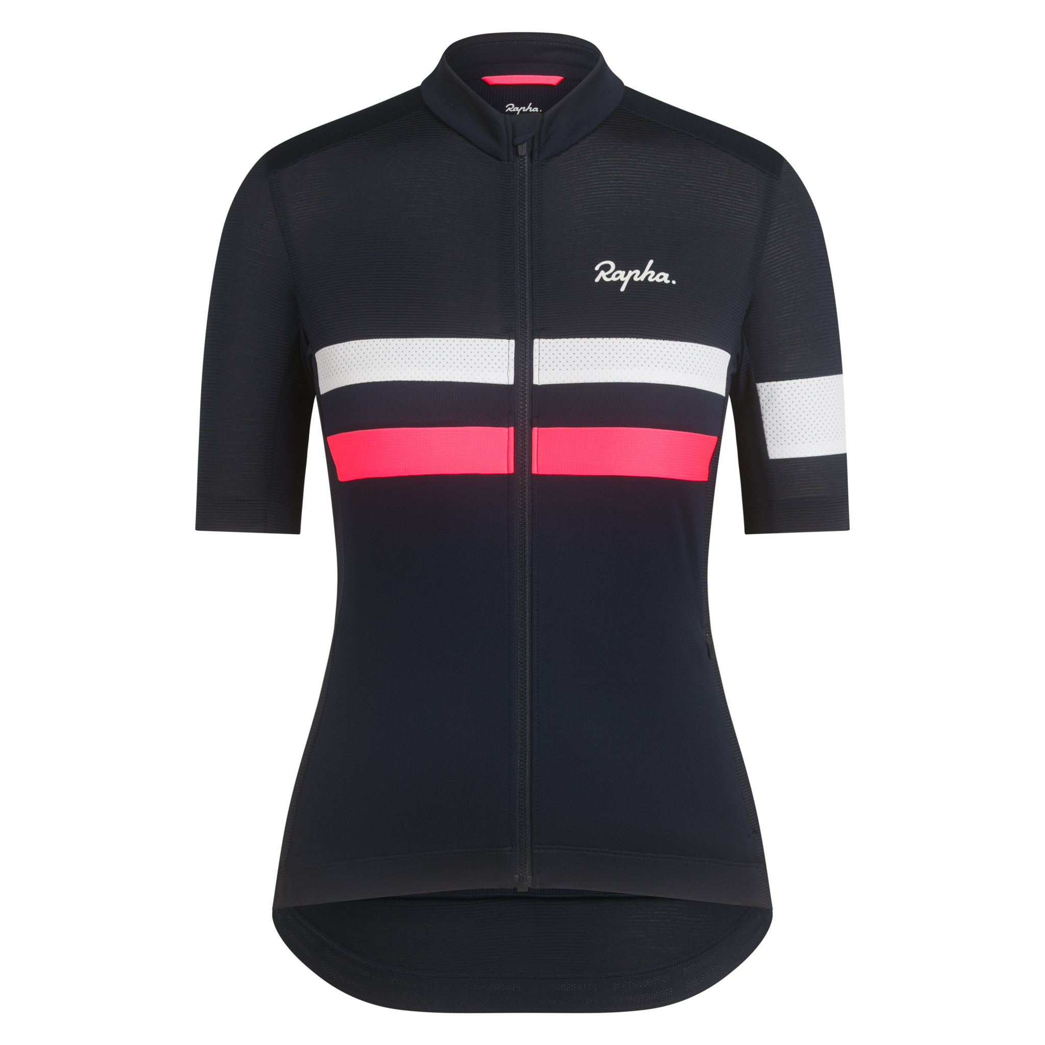 Women&apos;s Brevet Lightweight Jersey Dark Navy/High-Vis Pink/White