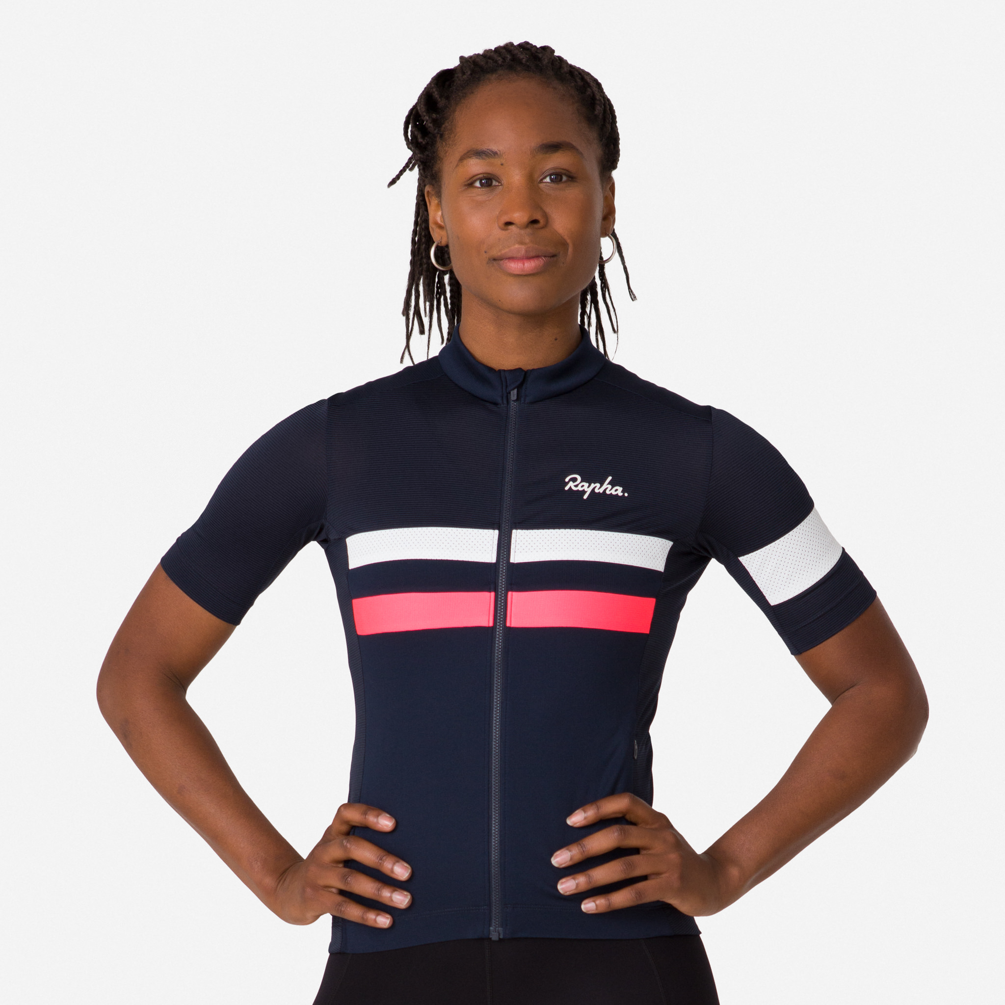 2923-Women-apos-s-Brevet-Lightweight-Jersey-Dark-Navy-High-Vis-Pink-White-3.jpg Women's Brevet Lightweight Jersey Dark Navy/High-Vis Pink/White