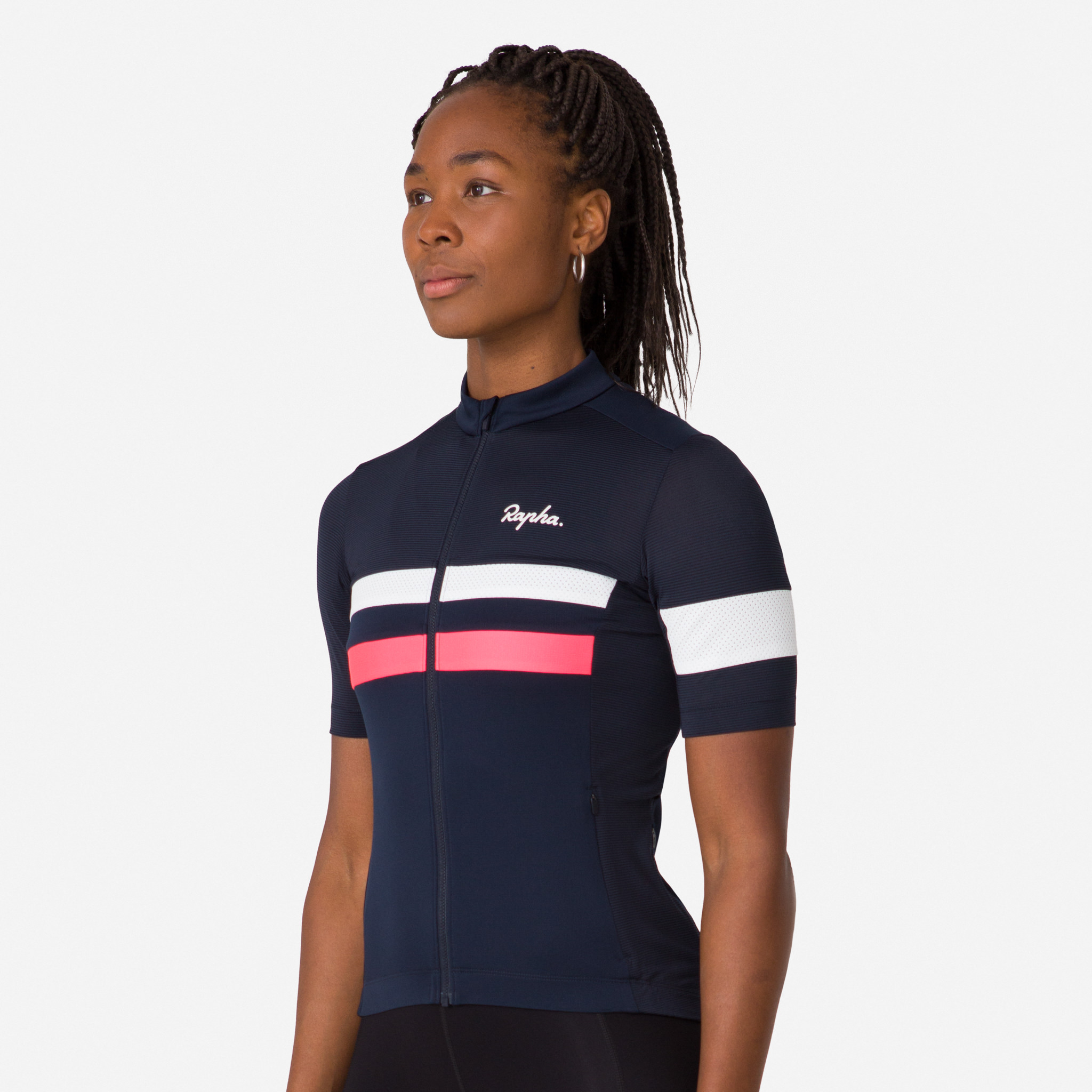 2923-Women-apos-s-Brevet-Lightweight-Jersey-Dark-Navy-High-Vis-Pink-White-5.jpg Women's Brevet Lightweight Jersey Dark Navy/High-Vis Pink/White