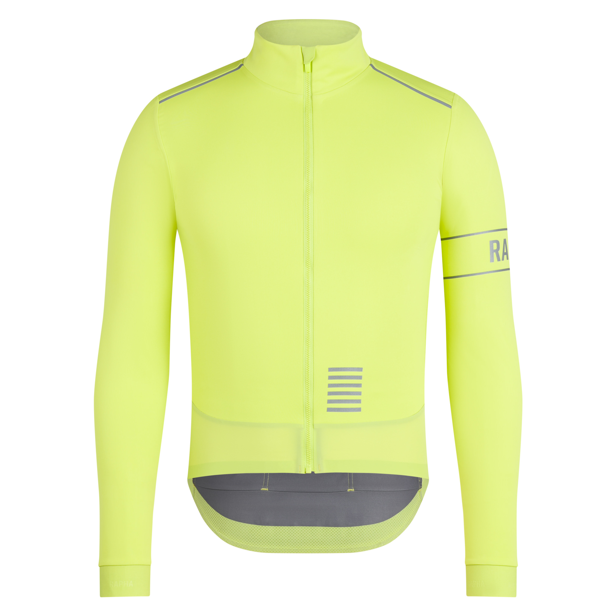 Men&apos;s Pro Team Long Sleeve Windstopper Jersey Bright Lime/Silver Reflective