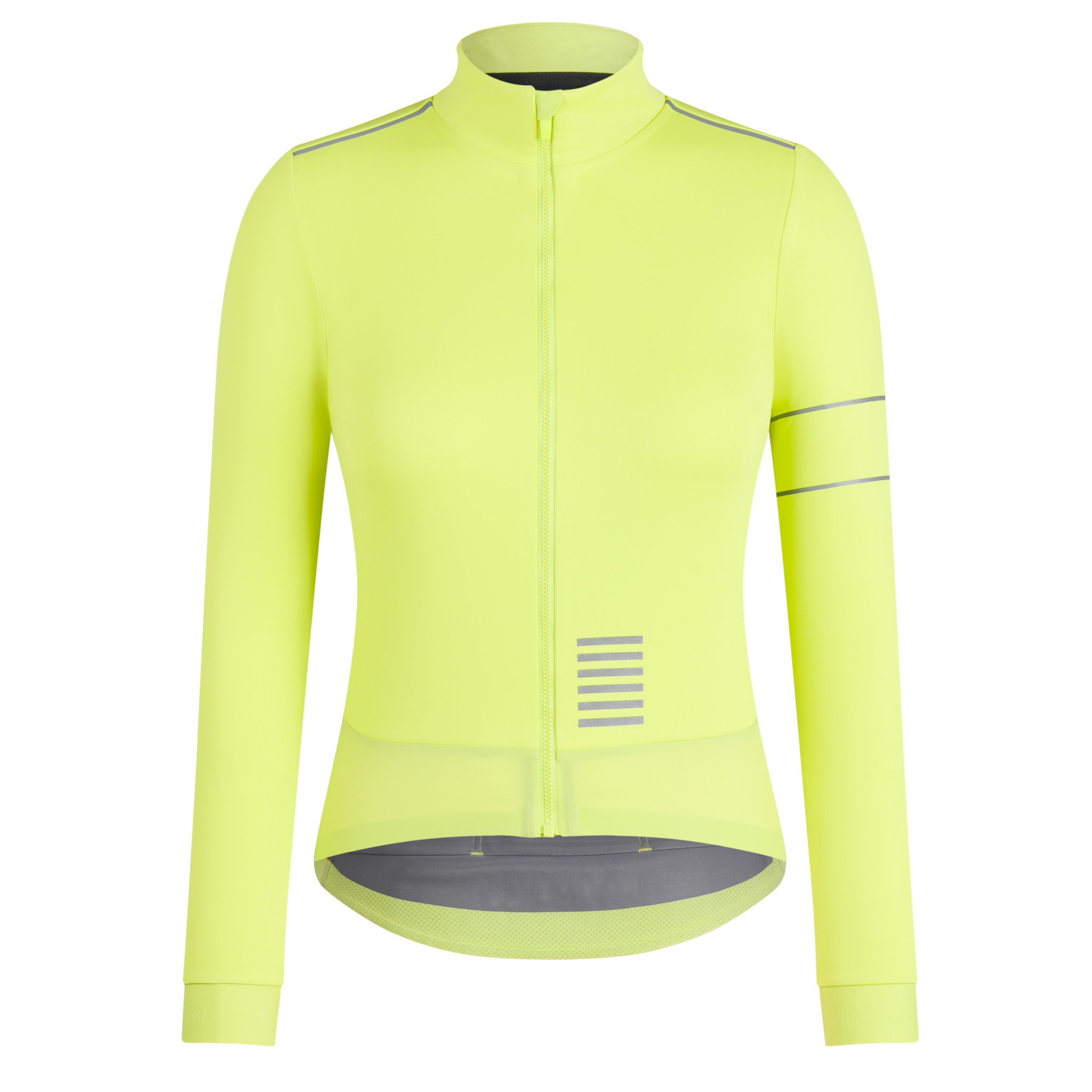 Women&apos;s Pro Team Long Sleeve Windstopper Jersey Bright Lime/Silver Reflective