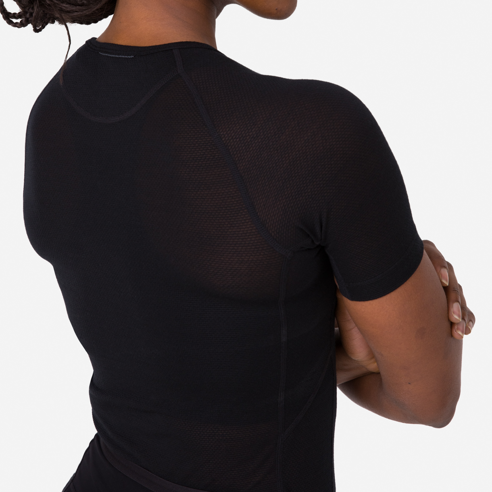 3663-Women-apos-s-Merino-Lightweight-Base-Layer-Short-Sleeve-Black-Black-6.jpg Women's Merino Lightweight Base Layer - Short Sleeve Black / Black