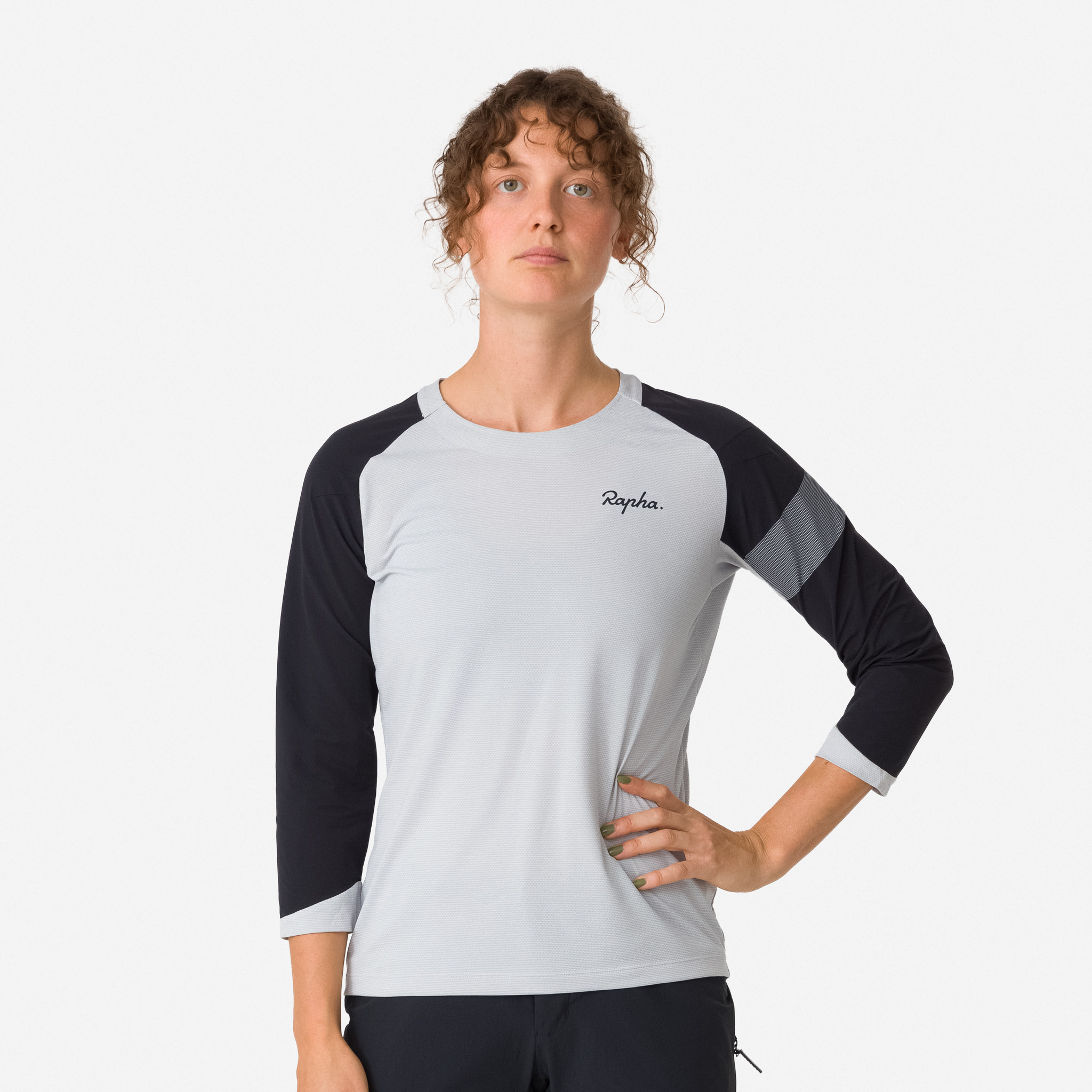 3842-Women-apos-s-Trail-3-4-Sleeve-Jersey-Light-Grey-Black-3.jpg Women's Trail 3/4 Sleeve Jersey Light Grey/Black