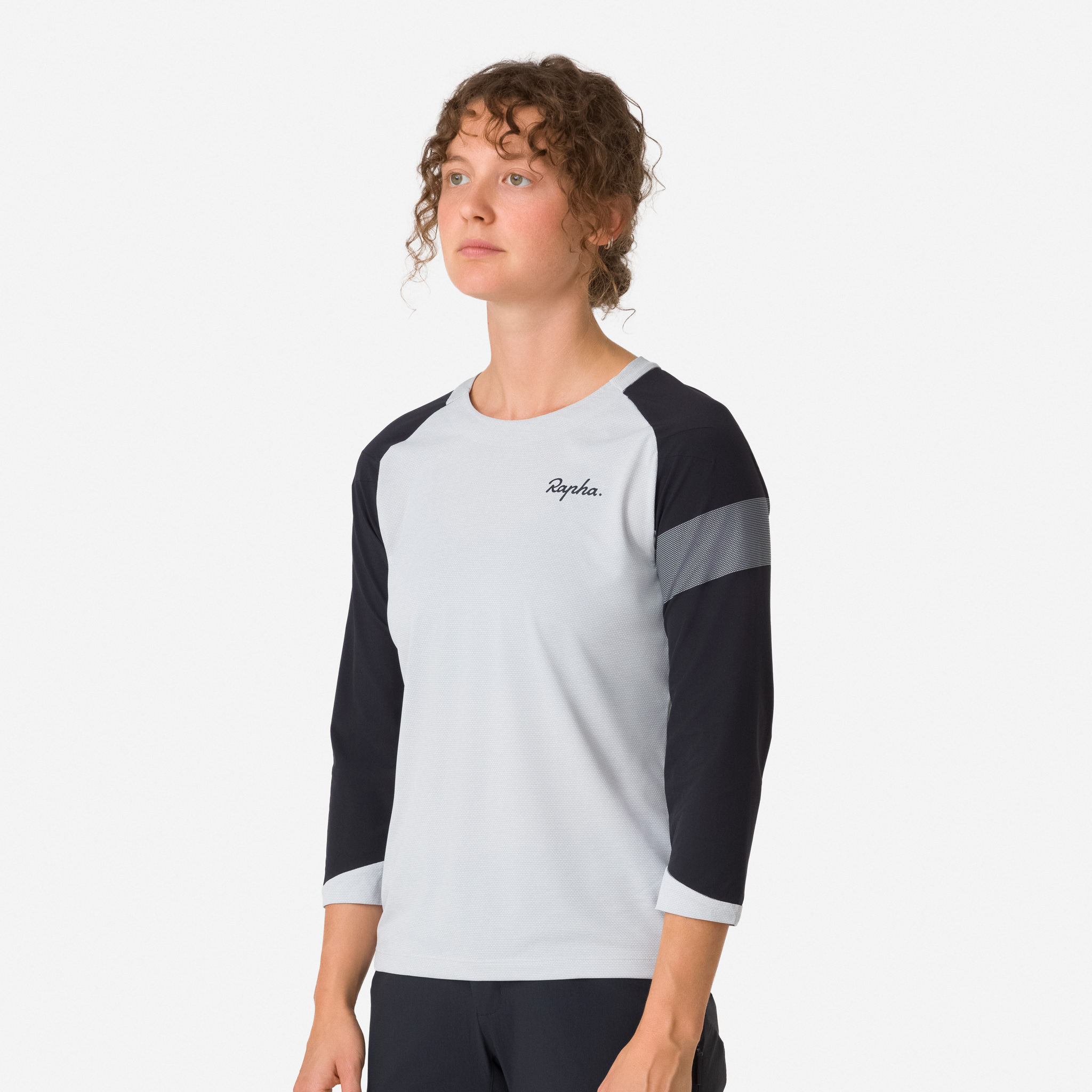 3842-Women-apos-s-Trail-3-4-Sleeve-Jersey-Light-Grey-Black-4.jpg Women's Trail 3/4 Sleeve Jersey Light Grey/Black