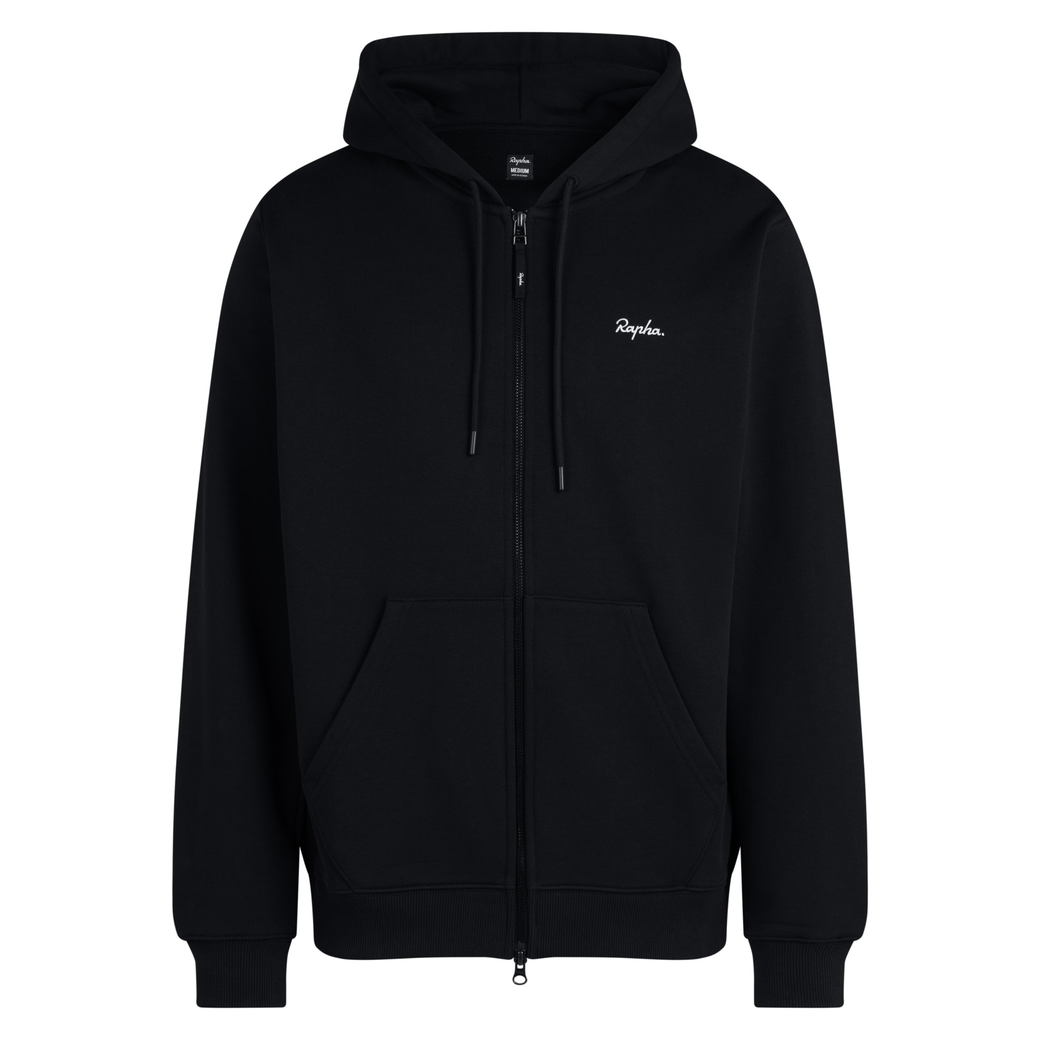 Men&apos;s Cotton Zip Hoodie Black / White