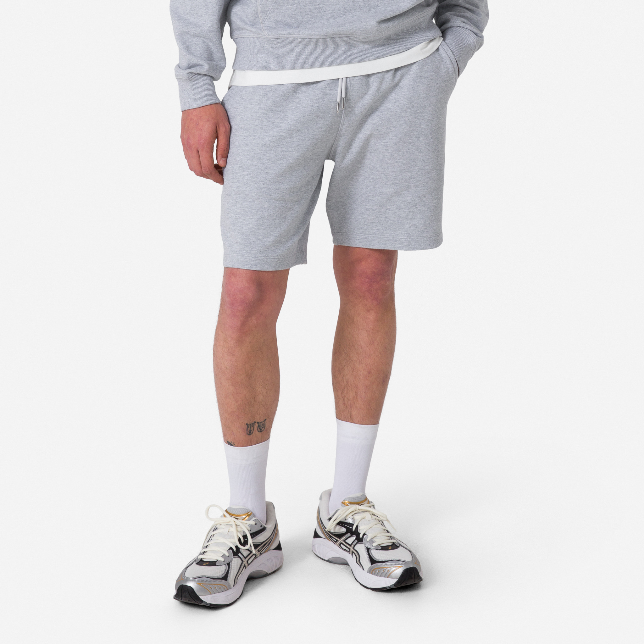 4596-Men-apos-s-Cotton-Sweatshort-Light-Grey-Marl-Grey-3.jpg Men's Cotton Sweatshort Light Grey Marl / Grey