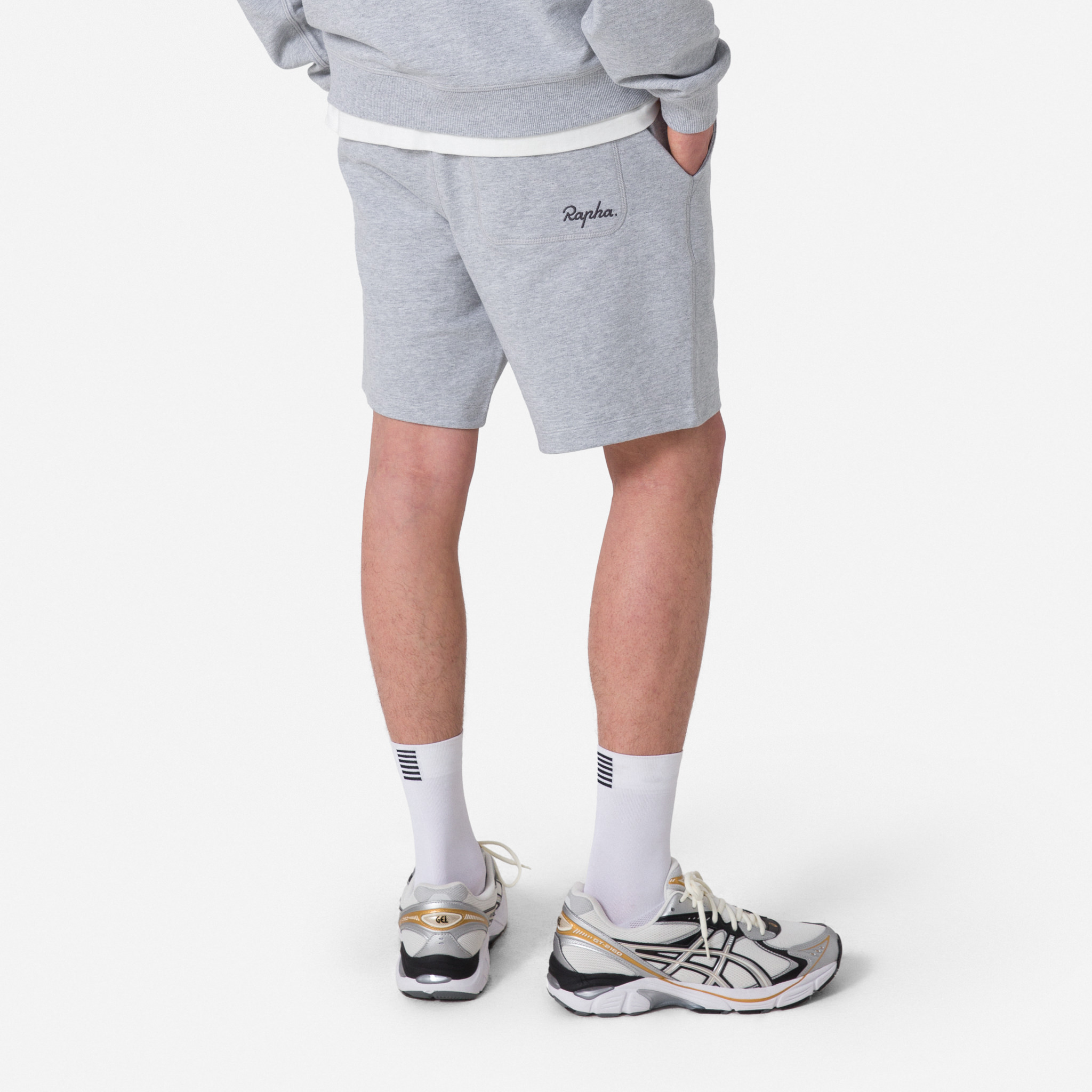 4596-Men-apos-s-Cotton-Sweatshort-Light-Grey-Marl-Grey-4.jpg Men's Cotton Sweatshort Light Grey Marl / Grey