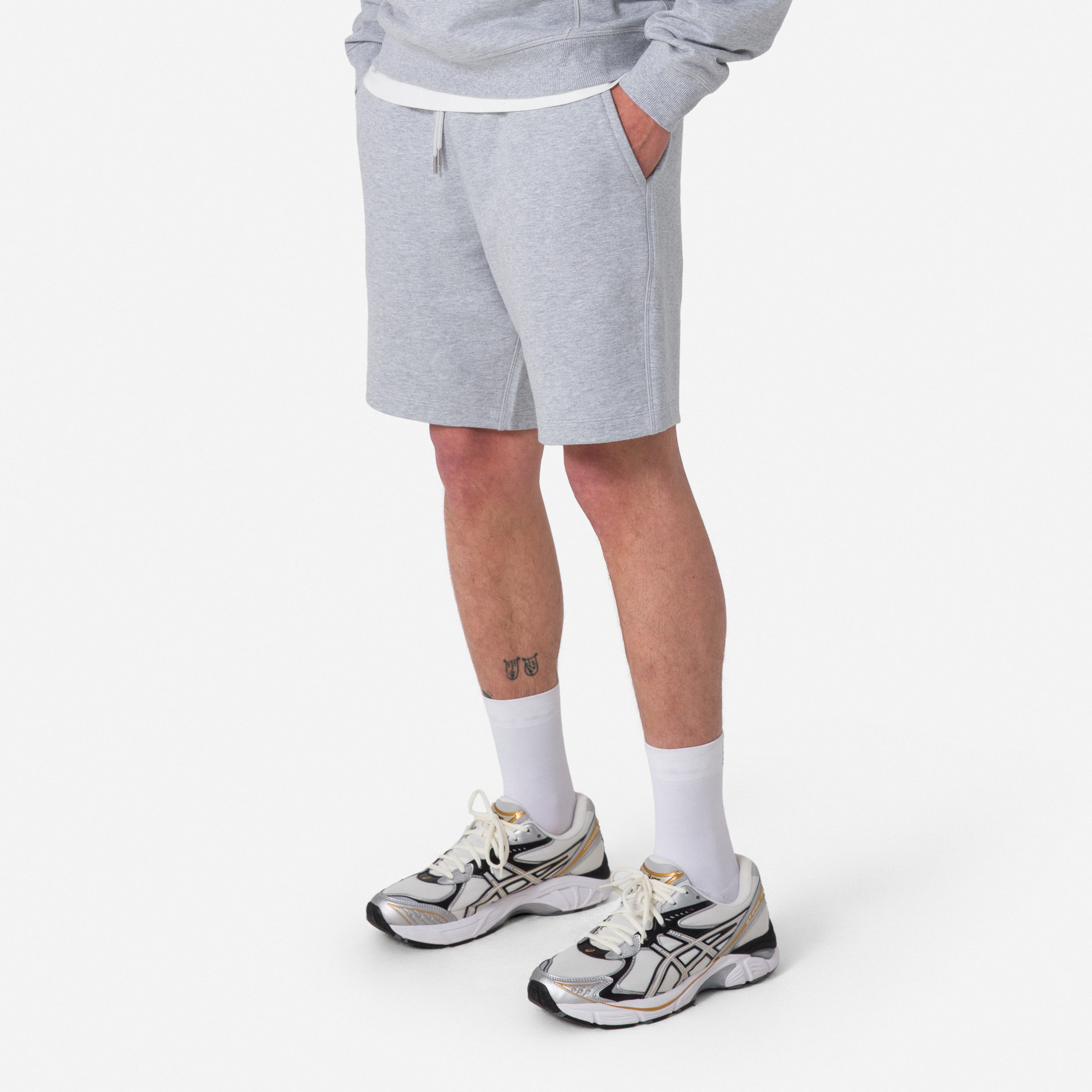 4596-Men-apos-s-Cotton-Sweatshort-Light-Grey-Marl-Grey-5.jpg Men's Cotton Sweatshort Light Grey Marl / Grey