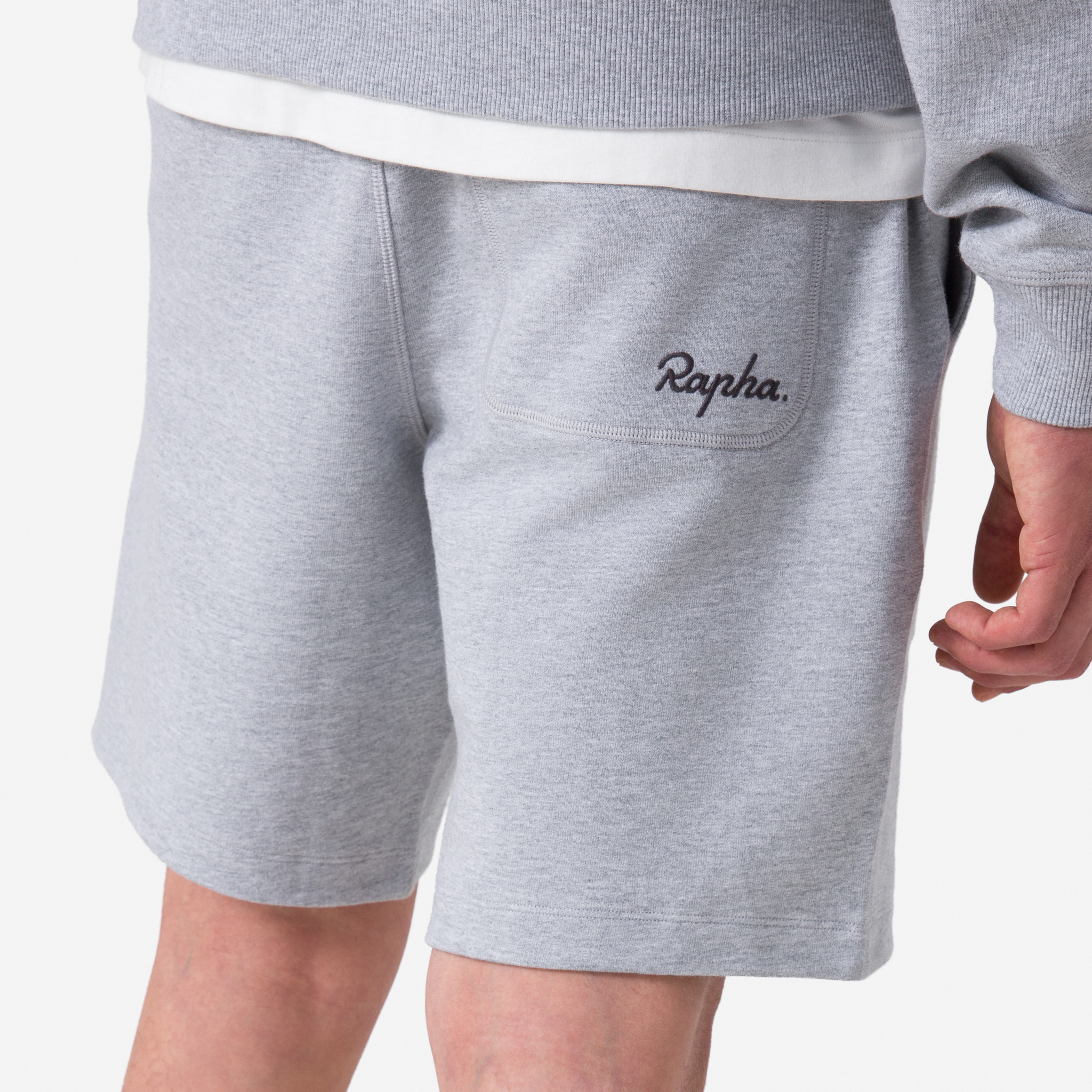 4596-Men-apos-s-Cotton-Sweatshort-Light-Grey-Marl-Grey-7.jpg Men's Cotton Sweatshort Light Grey Marl / Grey