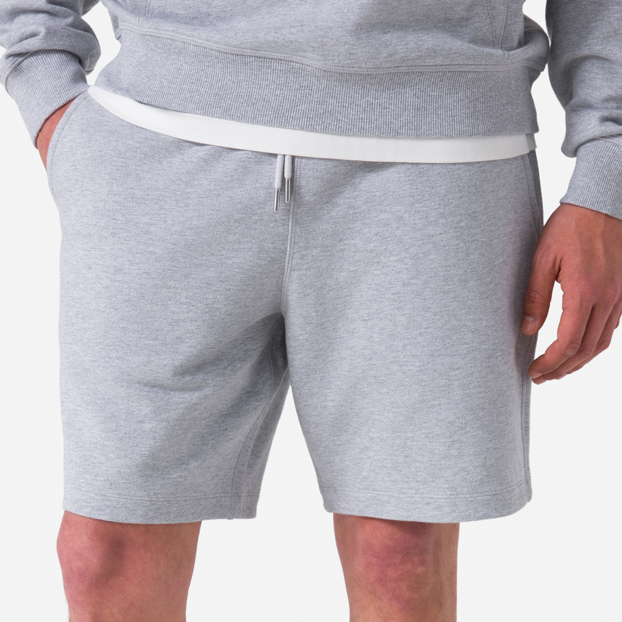 4596-Men-apos-s-Cotton-Sweatshort-Light-Grey-Marl-Grey-8.jpg Men's Cotton Sweatshort Light Grey Marl / Grey