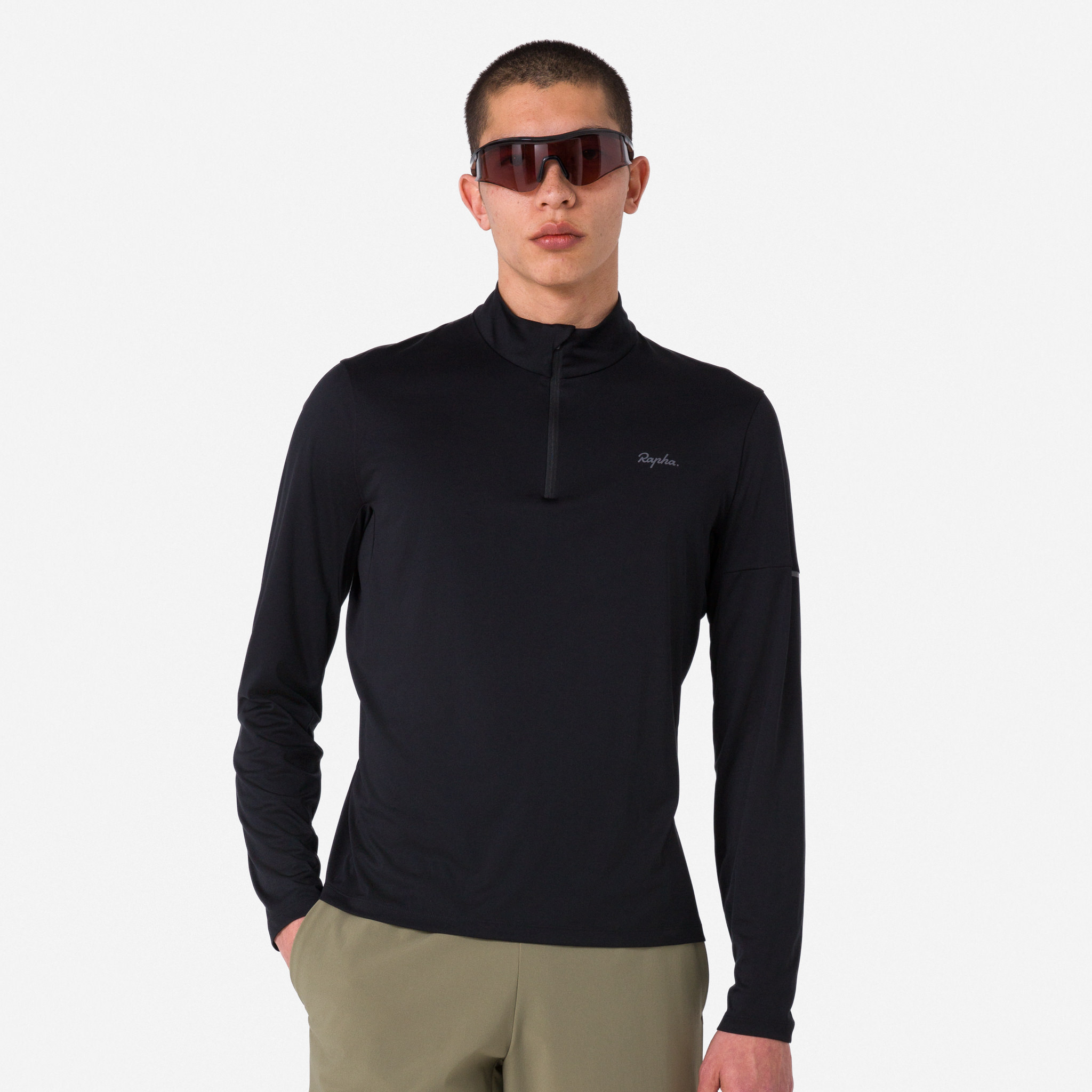 Men&apos;s Active Half Zip Black/Grey
