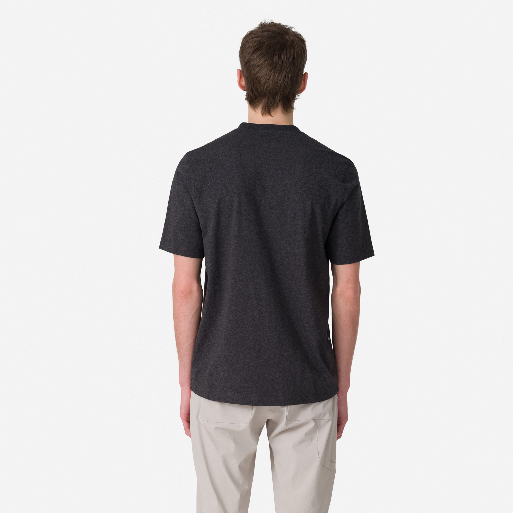 Men&apos;s Logo Pocket T-Shirt Charcoal Marl/Black